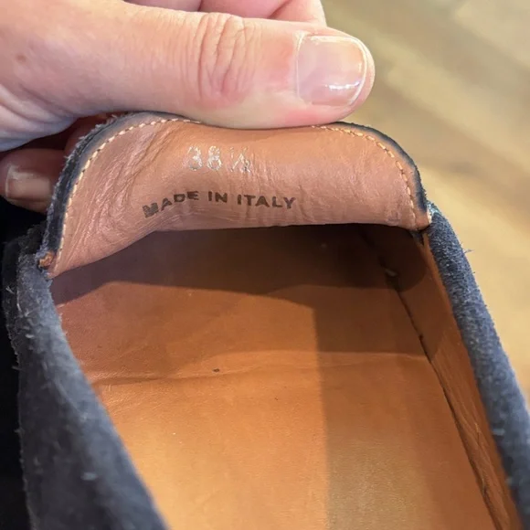 Women's Classic Navy Suede Loafers - Picture 4 of 4